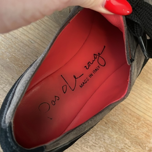 Pas de Rouge Leather Lace-Up Shoes Oxfords Flats Made in Italy Size 39.5/9 Suede - Picture 9 of 11